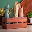 Wooden Cutlery Holder | 3 Compartments | Brown | 23 cm