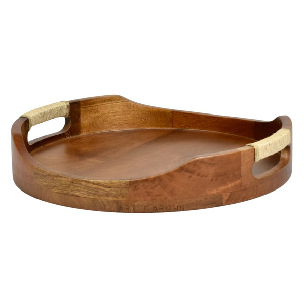 Wooden Tray | Serving Tray | Mango Wood  | Curvy | 30.5x30.5x5.0 cm