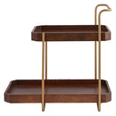 Wooden Bar trolley | Shelf Rack | Organiser | Brown | 46 cm