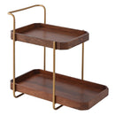 Wooden Bar trolley | Shelf Rack | Organiser | Brown | 46 cm