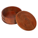 Wooden Chapati Box with Lid | Brown | 22 cm