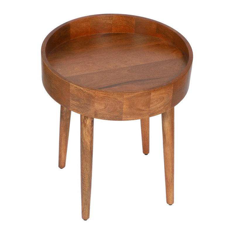 Wooden Accent Table | Brown | 55 cm