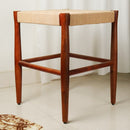 Wooden Sitting Stool | Jute Top | Walnut Brown | 52 cm