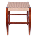 Wooden Sitting Stool | Jute Top | Walnut Brown | 52 cm