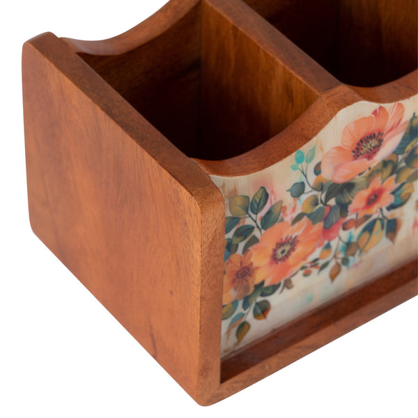 Wooden Cutlery Holder | Mango Wood | Multicolour