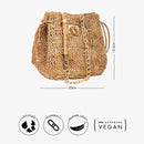 Bracelet Cum Mini Bucket Bag for Women | Banana Bark & Upcycled Cork | Beige