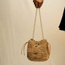 Mini Bucket Bag for Women | Banana Bark & Upcycled Cork | Beige