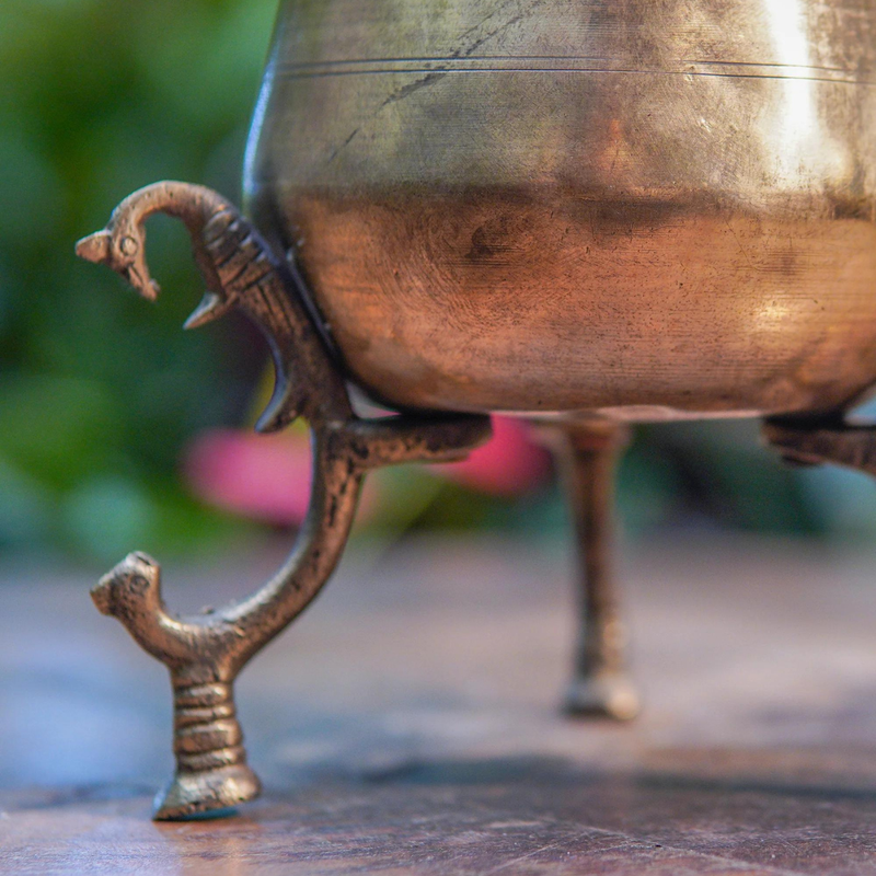 Brass Lota Pot | with Legs | Copper Gold | 1 L