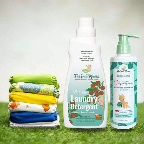 Baby Diapering Kit | Baby Laundry & Bottom Wash Liquid | Reetha & Indian Herbs | Set of 2