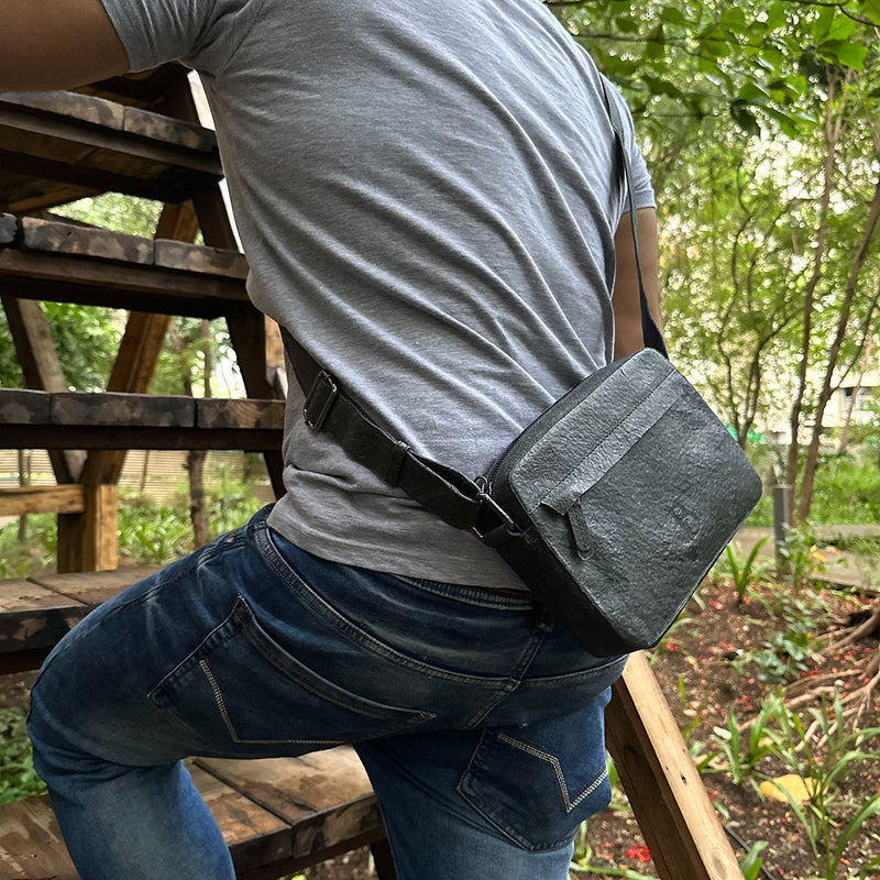 Cross Body Sling Bag | Coconut Leather | Unisex | Blue