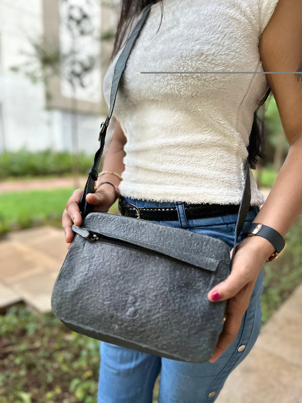 Cross Body Sling Bag | Coconut Leather | Unisex | Blue