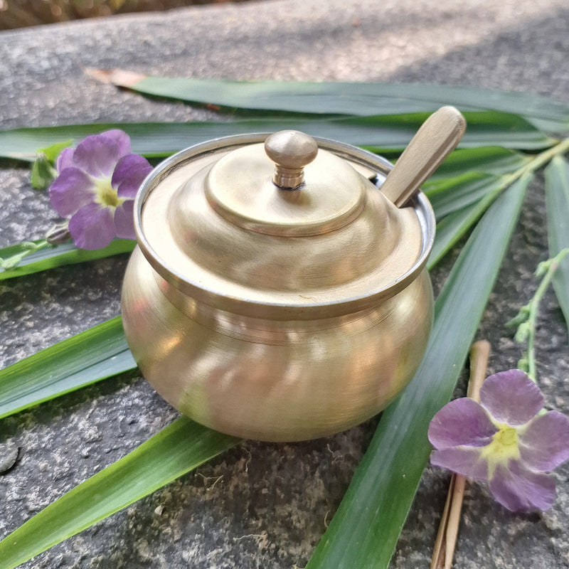 Brass Ghee Pot | Gold | 8 cm