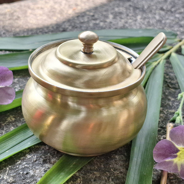 Brass Ghee Pot | Gold | 8 cm