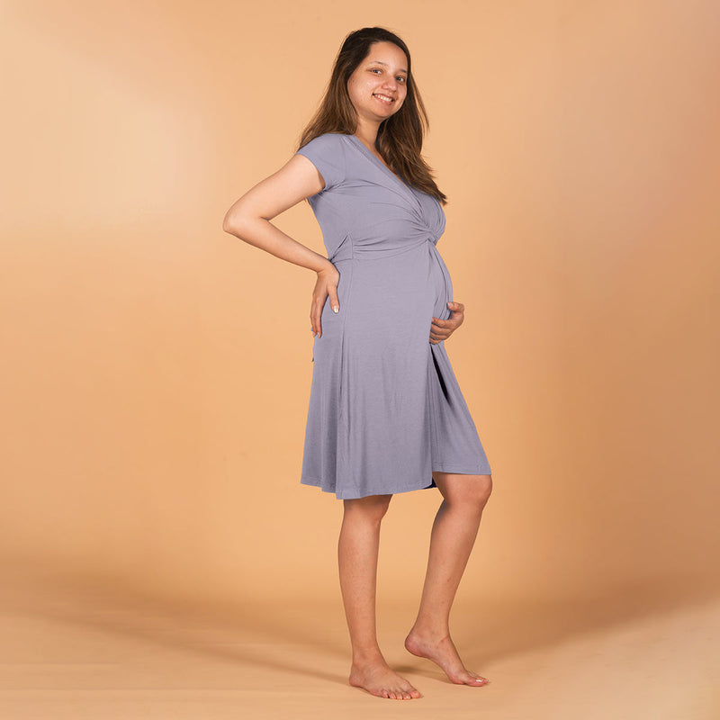 Organic Cotton Dress | Maternity Wear | Lilac