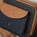 Canvas & Cork Crossbody Bag | Cinnamon & Black