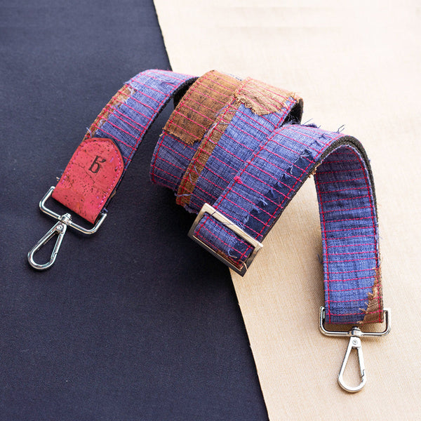 Reversible Bag Strap | Upcycled Fabric | Purple
