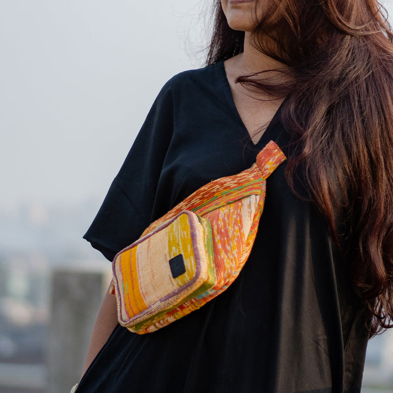 Upcycled Fabric Fanny Pack | Yellow
