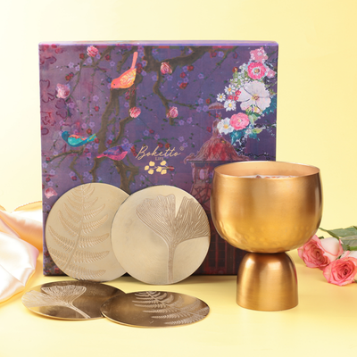 Chalice Candle & Flora Coaster Gift Set