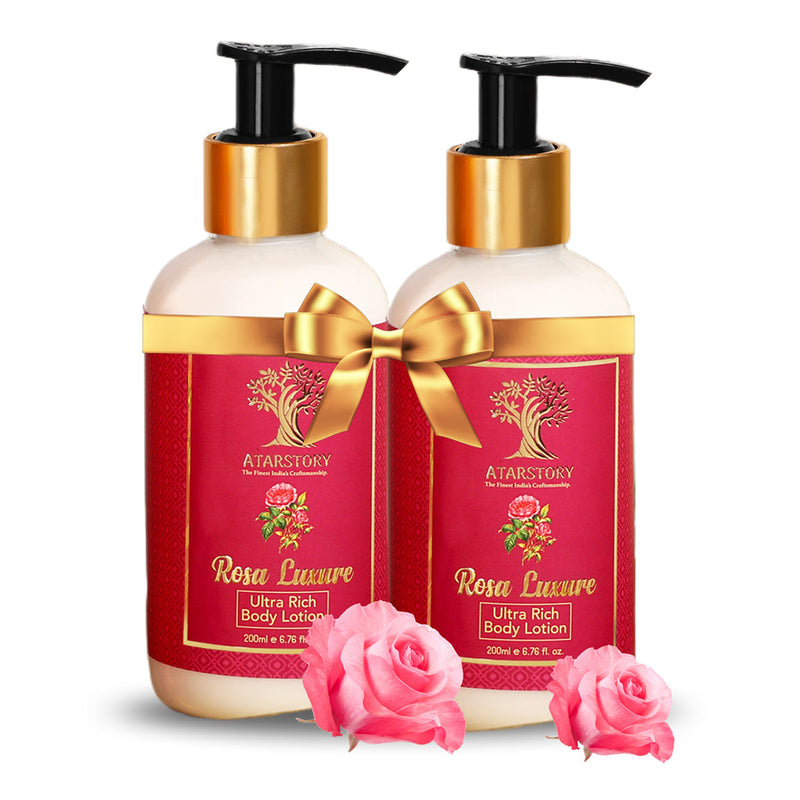 Body Lotion | Rosa Luxure | Deep Moisturizing for Dry Skin | Set Of 2 | 200 ml Each