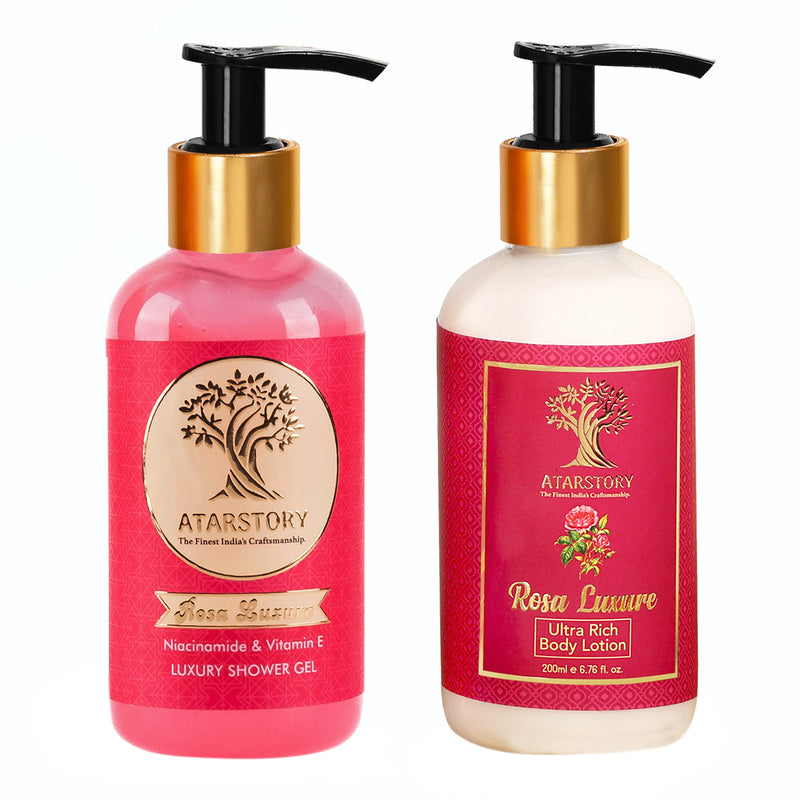 Body Care Set | Rosa Luxure | Body Wash | Body Lotion | Set Of 2