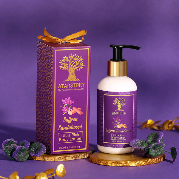 Body Lotion | Saffron Sandalwood | Deep Moisturizing for Dry Skin | 200 ml