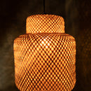 Bamboo Hanging Lampshade | Handmade | Beige | 31 cm