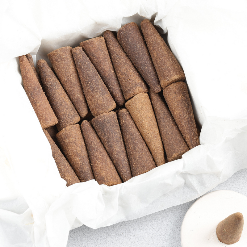 Natural Incense Cones | Charcoal Free Dhoop Sticks | Guggal Fragrance | 32 Cones
