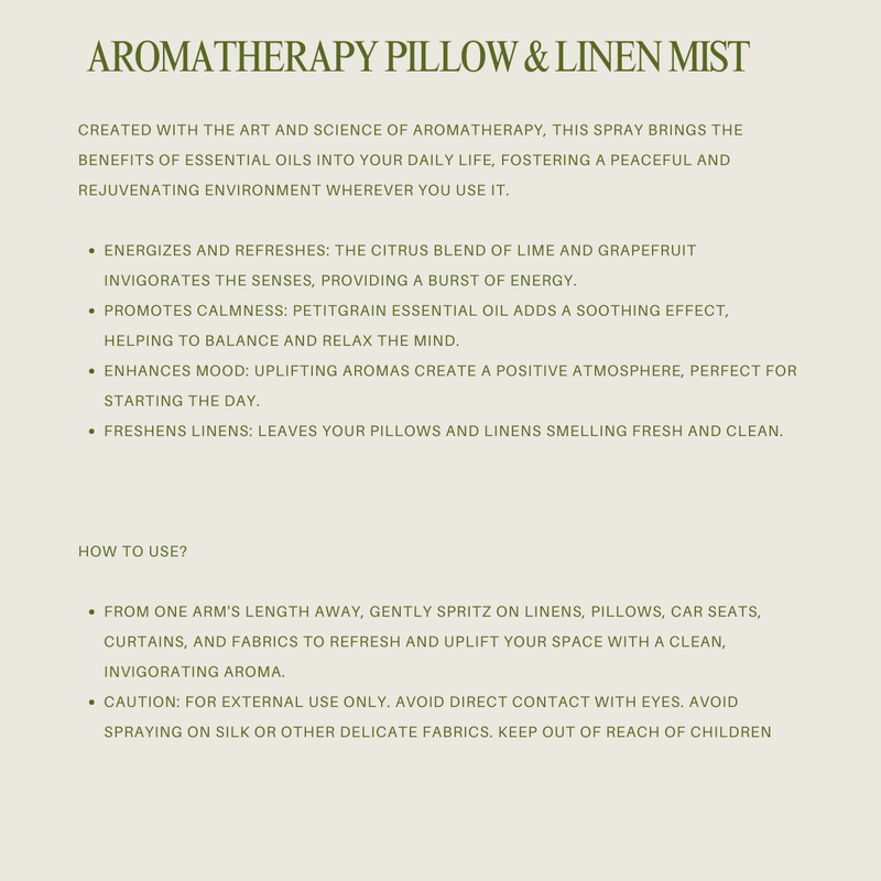 Aromatherapy Pillow & Linen Mist | Fresh & Clean | 100 ml