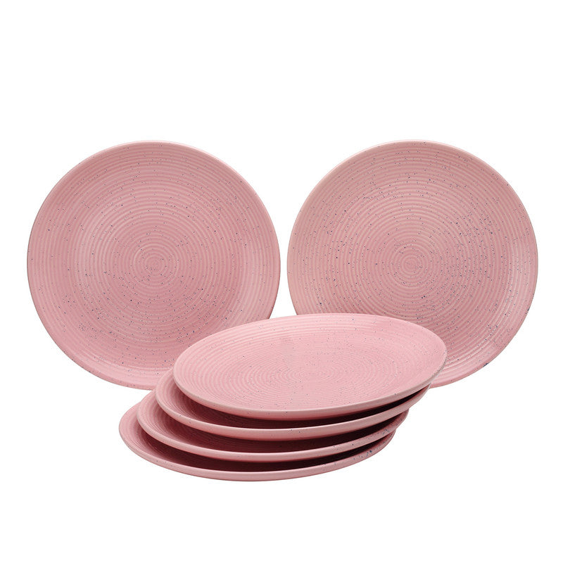 Ceramic Serving Dinner Plates | Dining | Stoneware | Blush Pink | Set of 6