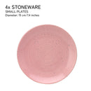 Ceramic Serving Plate | Stoneware | Microwave & Dishwasher Safe | Blush Pink | Small | Set of 4