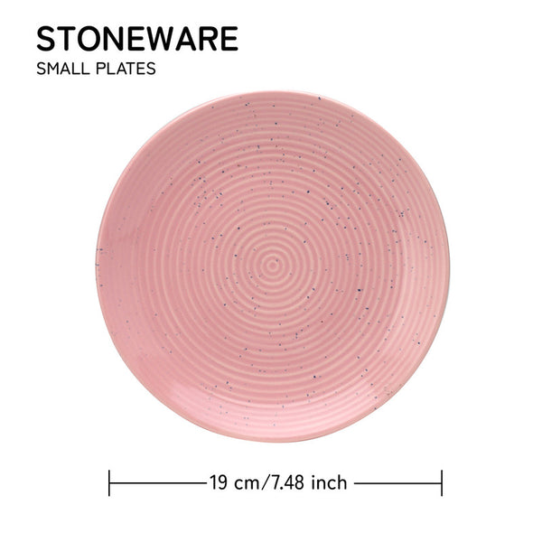 Ceramic Serving Plate | Stoneware | Microwave & Dishwasher Safe | Blush Pink | Small | Set of 4