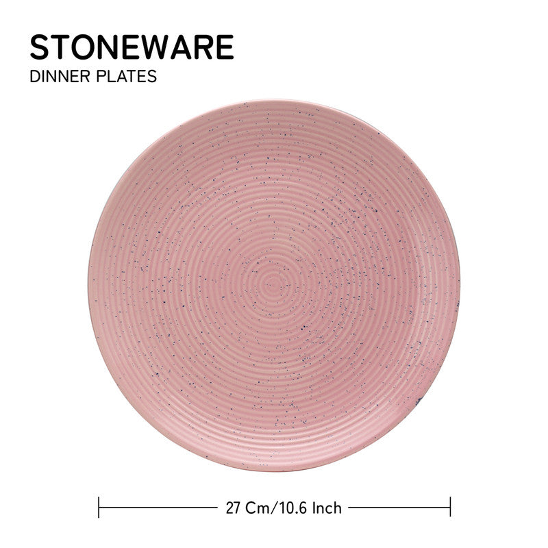 Ceramic Serving Dinner Plates | Dining | Stoneware | Blush Pink | Set of 6