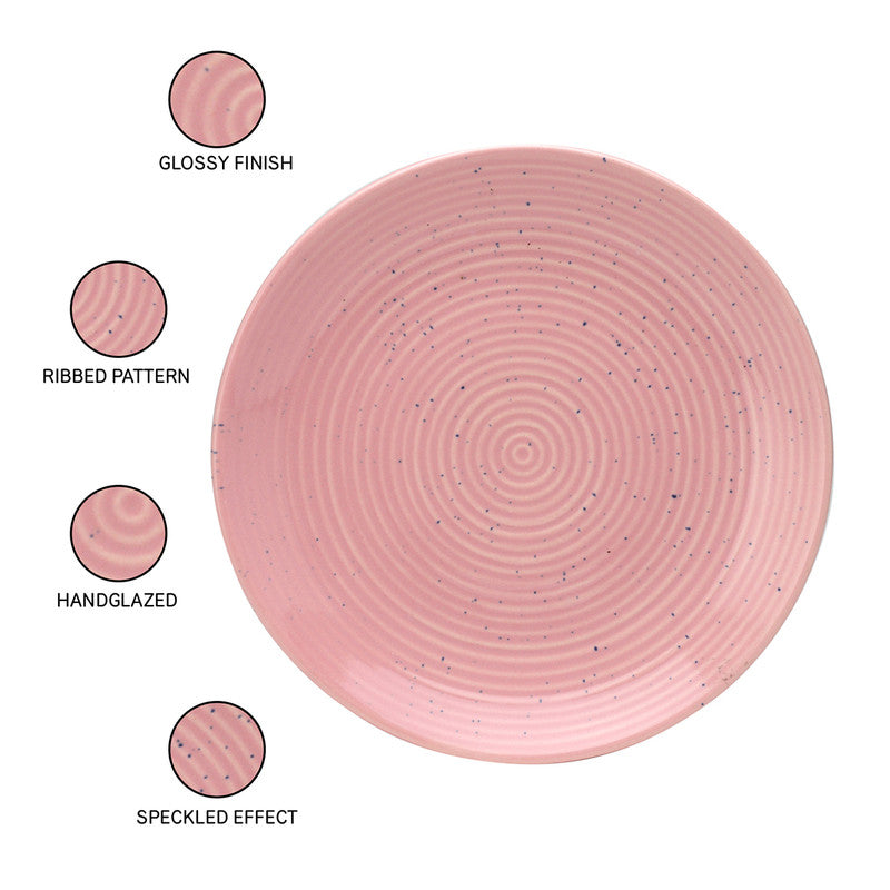 Ceramic Serving Dinner Plates | Dining | Stoneware | Blush Pink | Set of 6