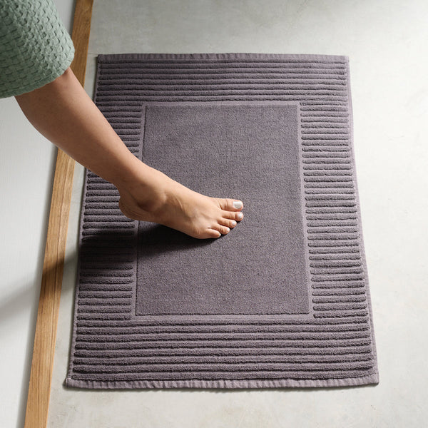 Cotton Bathroom Mat | Grey | 50 x 70 cm