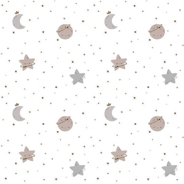 Baby Mattress Set | With U-Pillow & Bolster | Organic Cotton | Starry Nights Print | Set of 4