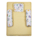 Baby Mattress Set | With U-Pillow & Bolster | Organic Cotton | Animal Print | Set of 4