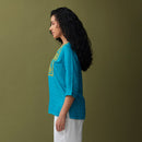 Embroidered Short Kurti for Women | EcoVero | Turquoise