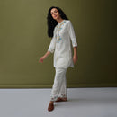 Linen White Co Ord Set for Women | Embroidered