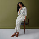 Linen White Co Ord Set for Women | Embroidered