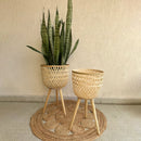 Bamboo Planter Pot | with Removable Legs | Beige