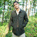 Woolen Overshirt for Men | Striped | Full Sleeves | Olive Green