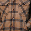 Woolen Overshirt for Men | Striped | Detachable Hood | Beige