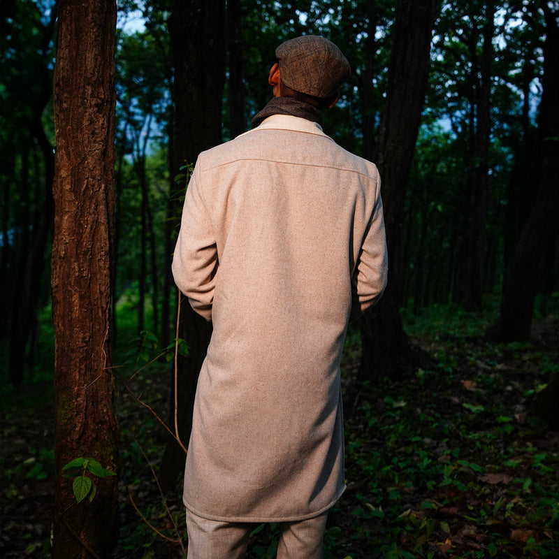 Woolen Kurta Phiren for Men | Full Sleeves | Beige