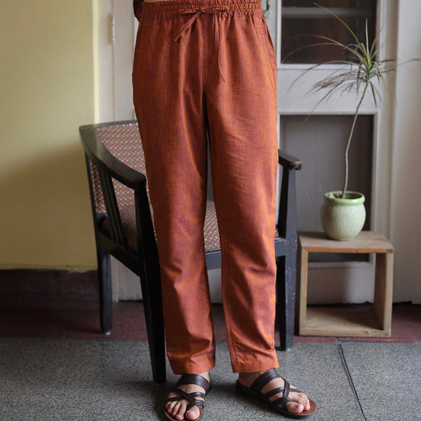 Cotton Linen Kurta Pajama For Men | Orange