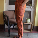 Cotton Linen Kurta Pajama For Men | Orange