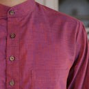 Cotton Linen Kurta Pajama For Men | Wine