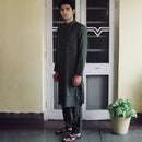 Linen Kurta Pajama For Men | Dark Green