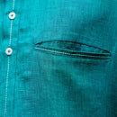 Linen Kurta Set for Men |  Full Sleeves | Pine Green