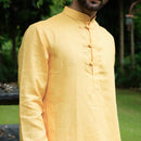 Linen Kurta for Men | Full Sleeves | Yellow