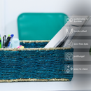 Sabai Grass Organiser Basket | Blue | 31 cm